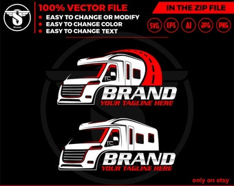 Delivery Van Logo SVG: Cargo Vehicle Graphic (Digital Download)