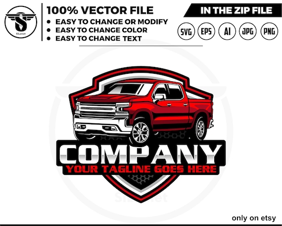 CHEVY pickup truck logo - Chevrolet truck logo - pickup truck logo template - Chevy Silverado Truck - 2021 Chevy truck