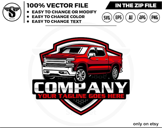 CHEVY pickup truck logo - Chevrolet truck logo - pickup truck logo template - Chevy Silverado Truck - 2021 Chevy truck