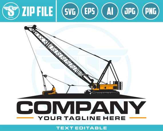 Dragline Excavator logo Svg, Heavy Equipment logo Svg, Dragline Excavator SVG Files, Dragline Excavator SVG, Heavy Equipment  SVG