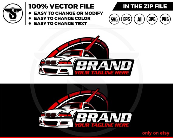 Speed racing car logo -spedometer logo - automotive logo - racing car logo