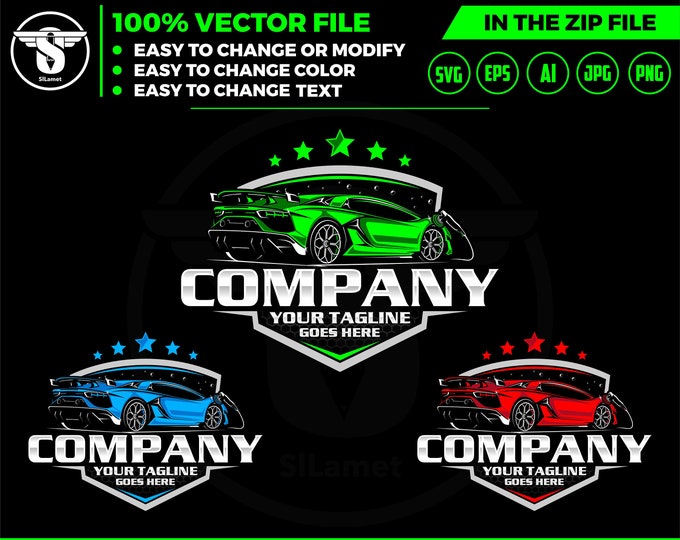 auto detailing car logo template - sport car Detailing Services logo - car wash logo template - car clean logo - luxury detailing logo svg