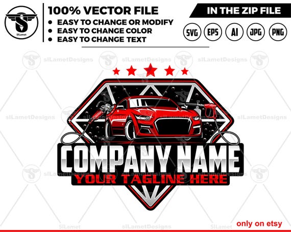 diamond auto detailing - car detailing logo template - Car Detailing Services logo - car wash logo template - car clean logo - diamond wash