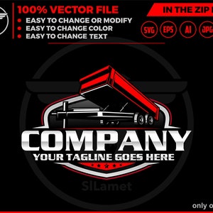 Bumper Pull Dump Trailer logo - dump trailer logo -  trailer towing logo
