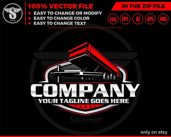 Bumper Pull Dump Trailer logo - dump trailer logo -  trailer towing logo