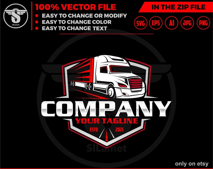 trucking svg, Trucking Company Logo, Moving Truck, Semi Truck, Trucking Brand, Truck Door Logo, Trucker Logo, trucking and road logo svg