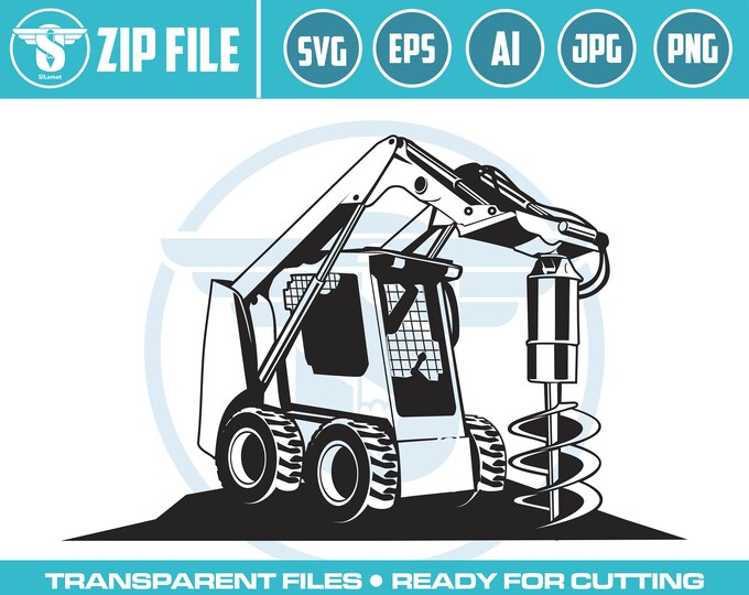 skid steer drilling svg, excavator drill svg, drilling rig svg, Drilling Machine, Drilling Machine Earth, Rig for Hole Digging, ecavator svg