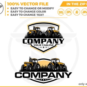 Tractor Farm Logo Template - farm logo- tractor logo - farming tractor logo,