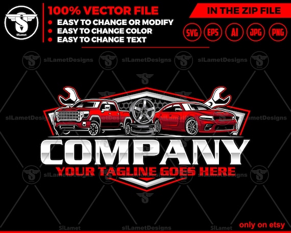 Car Service Logo - Car Repair Logo - Tire Repair Logo - Auto Garage Logo - Vehicle Maintenance Design