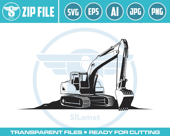 excavator svg, excavator silhouette, digger svg, construction svg, excavator clipart, heavy equipment svg, excavator cut file mini excavator