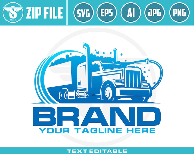 truck triler wash logo svg, semi truck wash logo, svg truck wash logo svg, truck cleaning logo, truck cleaning services logo, auto wash logo