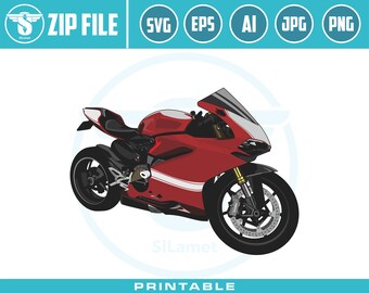 Ducati Superbike SVG: Racing Motorbike Illustration (Digital Download)