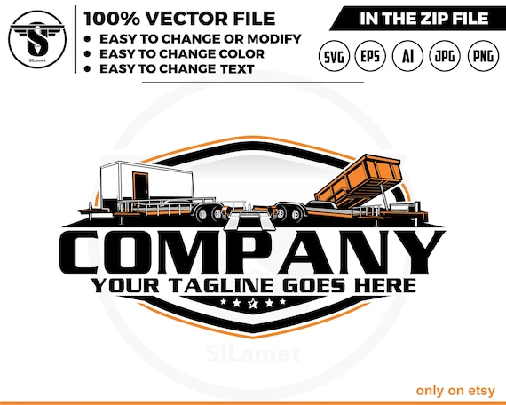 trailer rental logo - trailer services -  dump trailer and flat bed trailer logo, flat bed and dump trailer rental logo, trailer rental logo