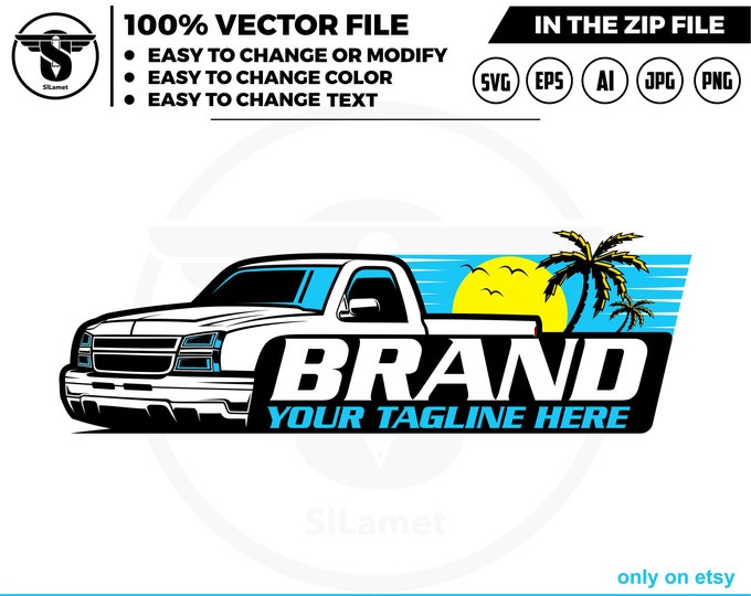CHEVY pickup truck logo - beach - sunset -  Chevrolet truck logo - pickup truck - Chevy Silverado Truck - 2006 chevrolet silverado 1500