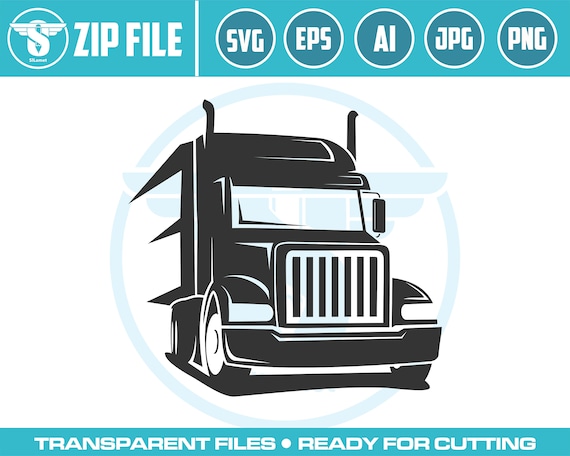 Semi Truck Trailer svg, Truck Driver Trucker Big Rigg 18 Wheeler Semi Tractor Trailer Shipping Trucking Logo .SVG Vector Cricut Cut Cutting