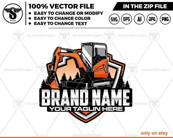 mini excavator LOGO, mini excavator, excavator svg, excavator silhouette, digger svg, construction svg, heavy equipment logo , digging