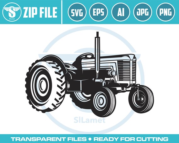 Farm Tractor Svg, Tractor Svg, Tractor Cut Files, Tractor Files for Cricut, Tractor Clipart, Tractor Png, Tractor Dxf, Tractor Eps