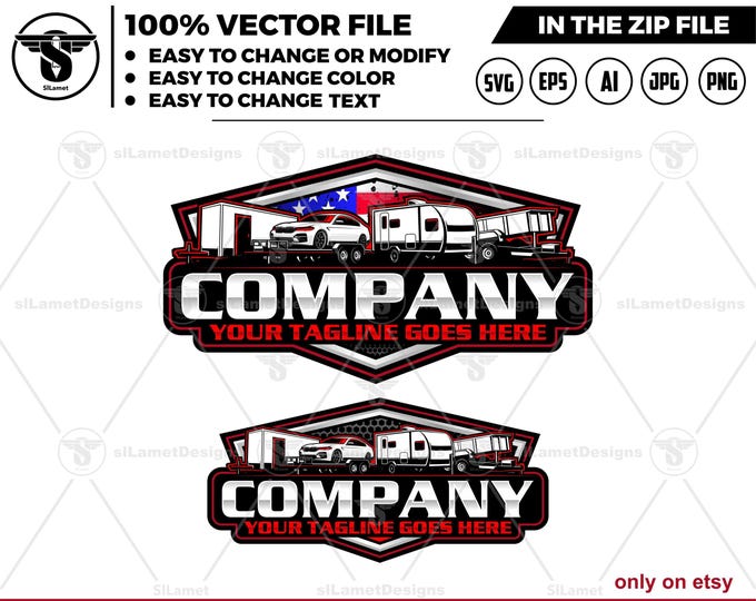 america trailer rental logo - trailer services -  dump trailer and flat bed trailer logo, flat bed and dump trailer rental, trailer rental