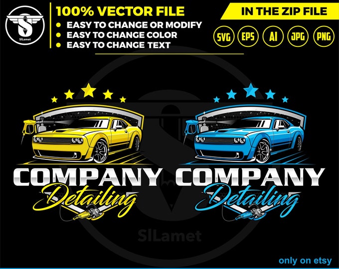 auto detailing car logo template - Car Detailing Services logo - car wash logo template - car clean logo