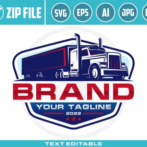 trucking svg, Trucking Company Logo, Moving Truck, Semi Truck, Trucking Brand, Truck Door Logo, Trucker Logo, trucking and road logo svg