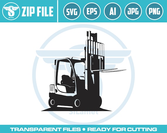 Forklift Logo - Warehouse Equipment Logo - Industrial Machinery Logo - Heavy Lifting Icon - Forklift Vector Design