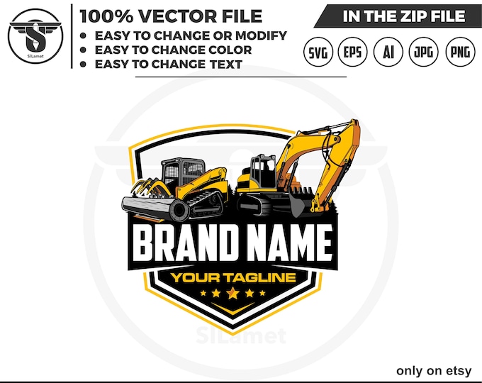 excavator and skid steer grapple logo, mini track grapple svg, Skid steer grapple svg, skid steer logo, skid steer svg,grapple tree