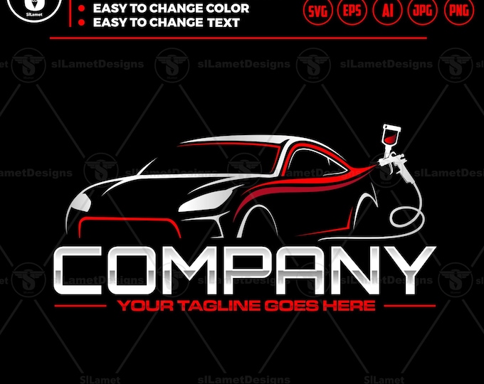Car Painting Logo SVG File: Auto Body Paint, Airbrush, automotive Design