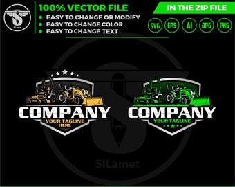 tractor loader and Lawn Mowers logo- Zero Turn mowers logo - Tractor kubota logo - grass cleaner logo
