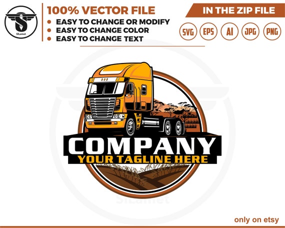 Modern Flat-Nose Truck logo - Cab-Over Engine Truck - COE truck logo - Industrial Freight Truck - Forward Control Truck - truck eropa