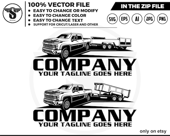chevy truck and dump trailer, dump trailer logo, pickup dump trailer, Bumper Pull Dump Trailer logo, dump trailer logo
