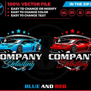 luxury cars auto detailing - sport car detailing logo template - Car Detailing Services logo - car wash logo template