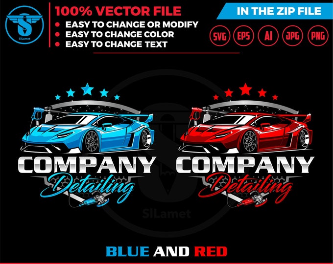 luxury cars auto detailing - sport car detailing logo template - Car Detailing Services logo - car wash logo template