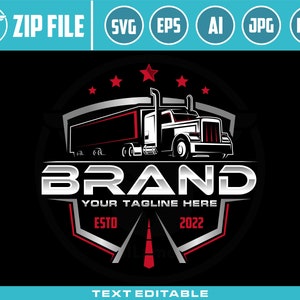 trucking svg, Trucking Company Logo, Moving Truck, Semi Truck, Trucking Brand, Truck Door Logo, Trucker Logo, trucking and road logo svg