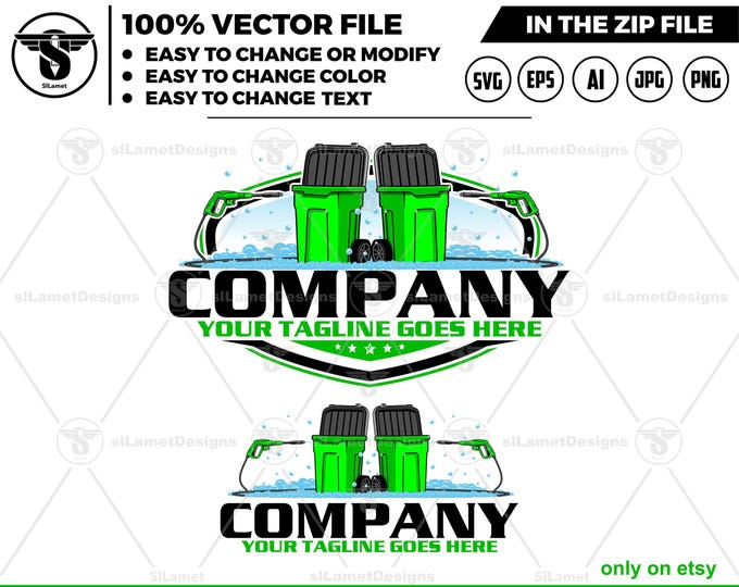 bin cleaners logo - trash cleaners logo -  junk services logo