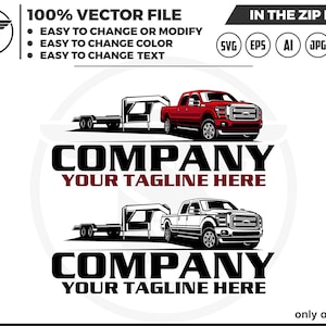 Ford Super Duty and dump trailer logo, pickup dump trailer, Bumper Pull Dump Trailer logo, dump trailer logo
