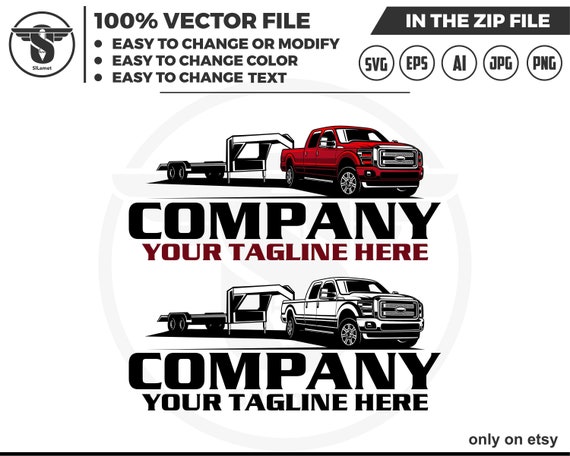 Ford Super Duty and dump trailer logo, pickup dump trailer, Bumper Pull Dump Trailer logo, dump trailer logo