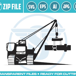 Pipeliner Sideboom SVG: Construction Equipment Vector (Instant Download)