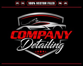 Auto Detailing Logo, Car Wash SVG & Vehicle Cleaning Vector EPS, PNG