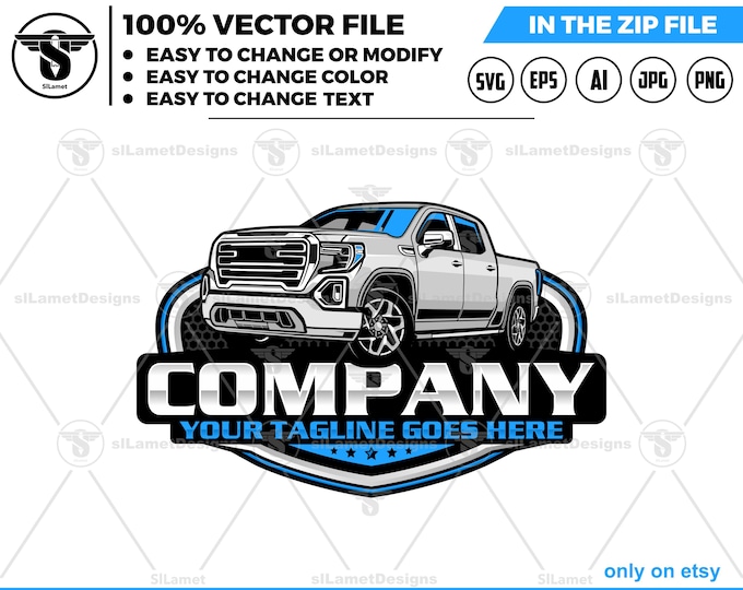 pickup truck logo - GMC Truck Logo Template - 2021 GMC sierra 1500 (Digital Files)