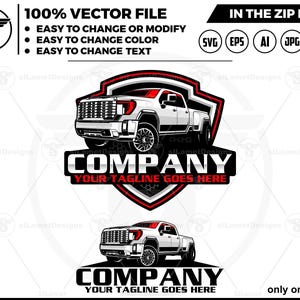 GMC truck logo - pickup truck logo template -  GMC pickup logo - White 2024 GMC Dually