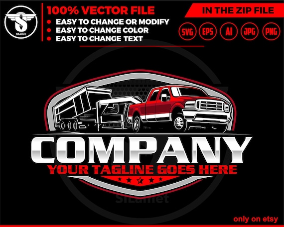 pickup and triple axle dump trailer logo, dump trailer logo, pickup svg,trailer logo,trailer towing, logo, Logo pickup ford, ford truck