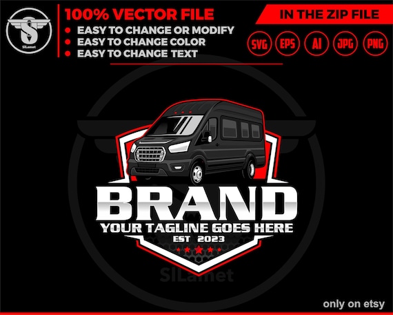 passenger van logo - public transport logo - transportation logo