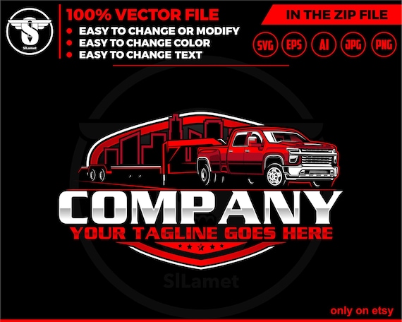 hotshot services logo - hotshot logo - pickup flatbed trailer logo - pickup and flatbed trailer logo, hotshot city - chevrolet truck dually