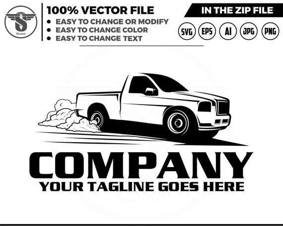 drift pickup truck logo -  pickup truck silhouette
