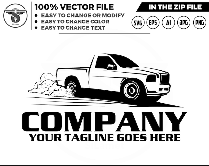 drift pickup truck logo -  pickup truck silhouette