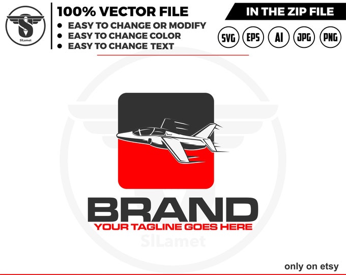 Jet Fighter Logo: Army Plane Graphic (Digital Download)