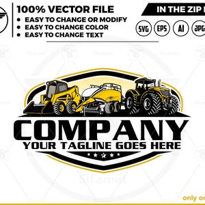 skid ster, Tractor and Big Baler logo - New Holland Big Baler logo- Tractor Farm Logo Template - farm logo- tractor logo - farm equipment