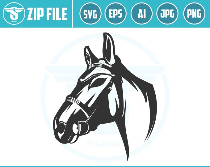Horse svg, horse head svg, beautiful horse svg cutting files for cricut silhouette,horse logo files svg, png, eps, ai, INSTANT DOWNLOAD