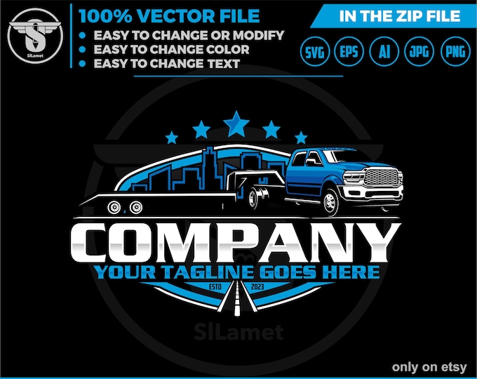 ram 3500 cab chasis with trailer logo - pickup trailer - pickup and dump trailer logo, pickup and trailer logo - trailer towing logo