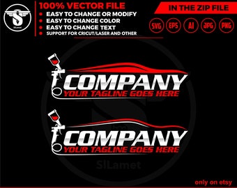 Car Painting Logo: Auto Body Shop Design (Digital Download)